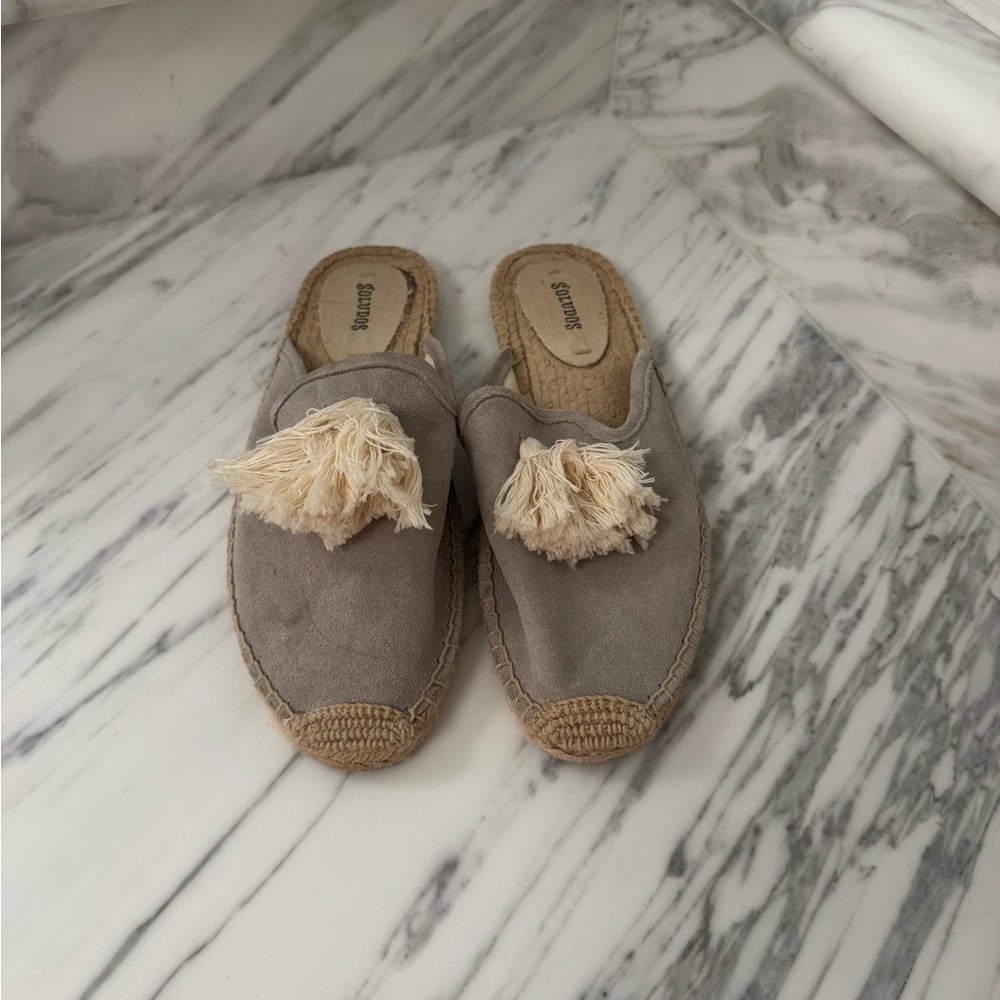 Soludos leather espadrille slides